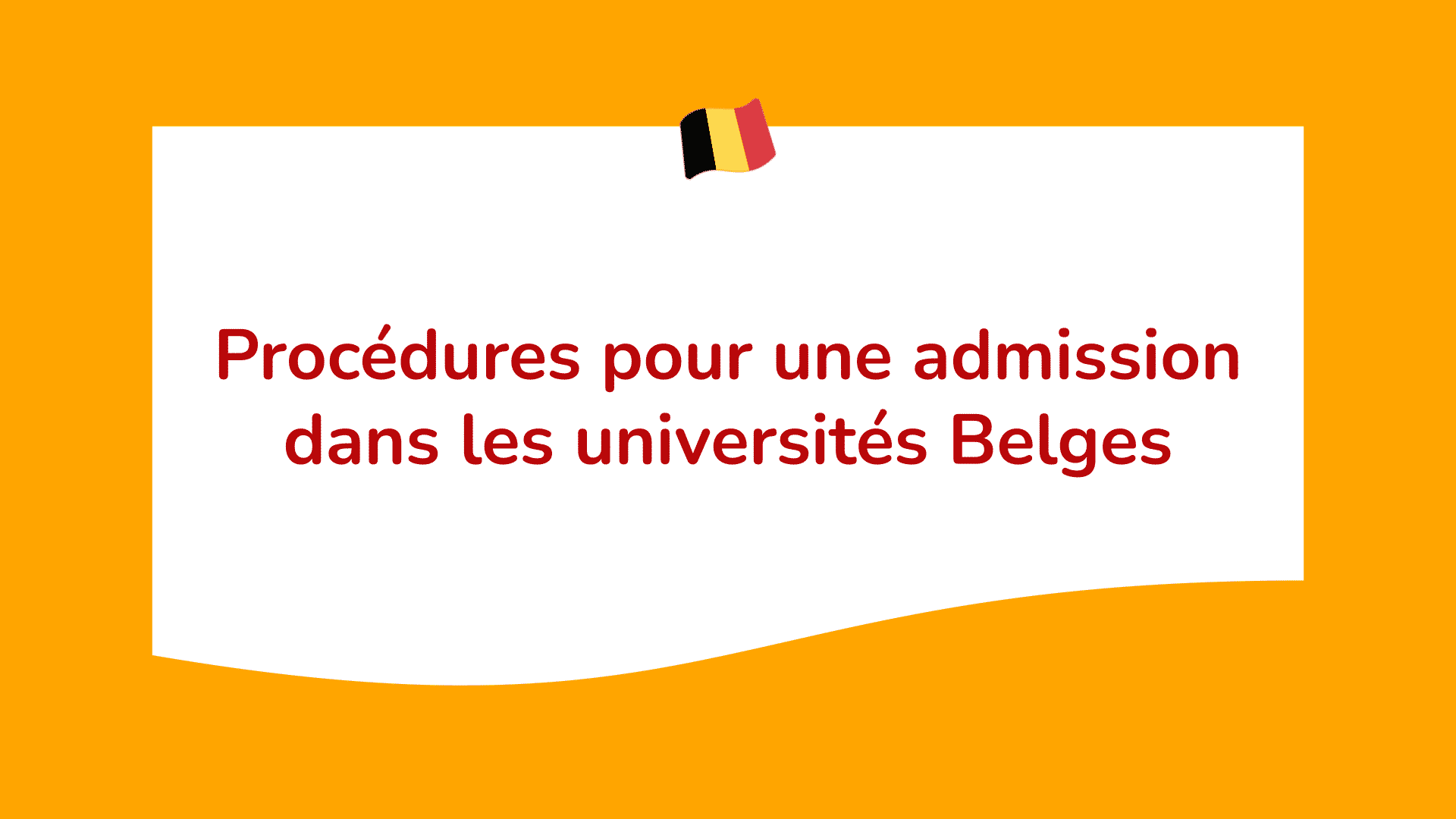 Admission dans les universités Belges