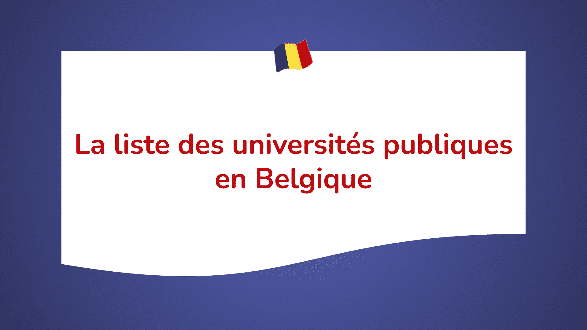 Liste des Universités en Belgique