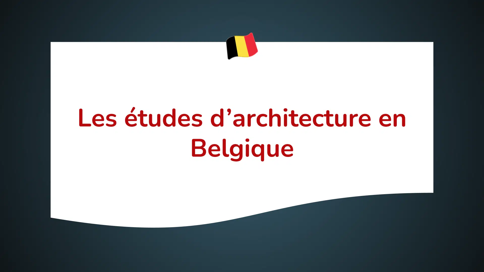 études d'architecture en Belgique