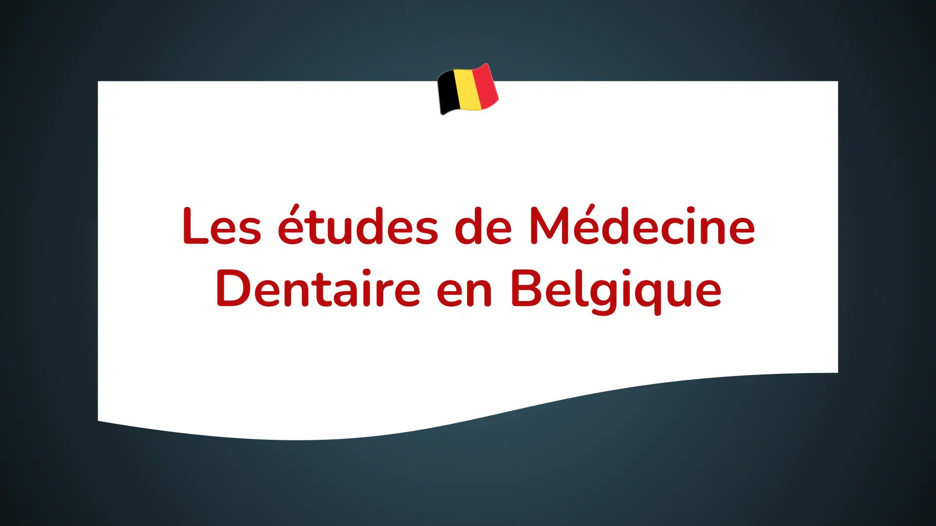 études de médecine dentaire en Belgique