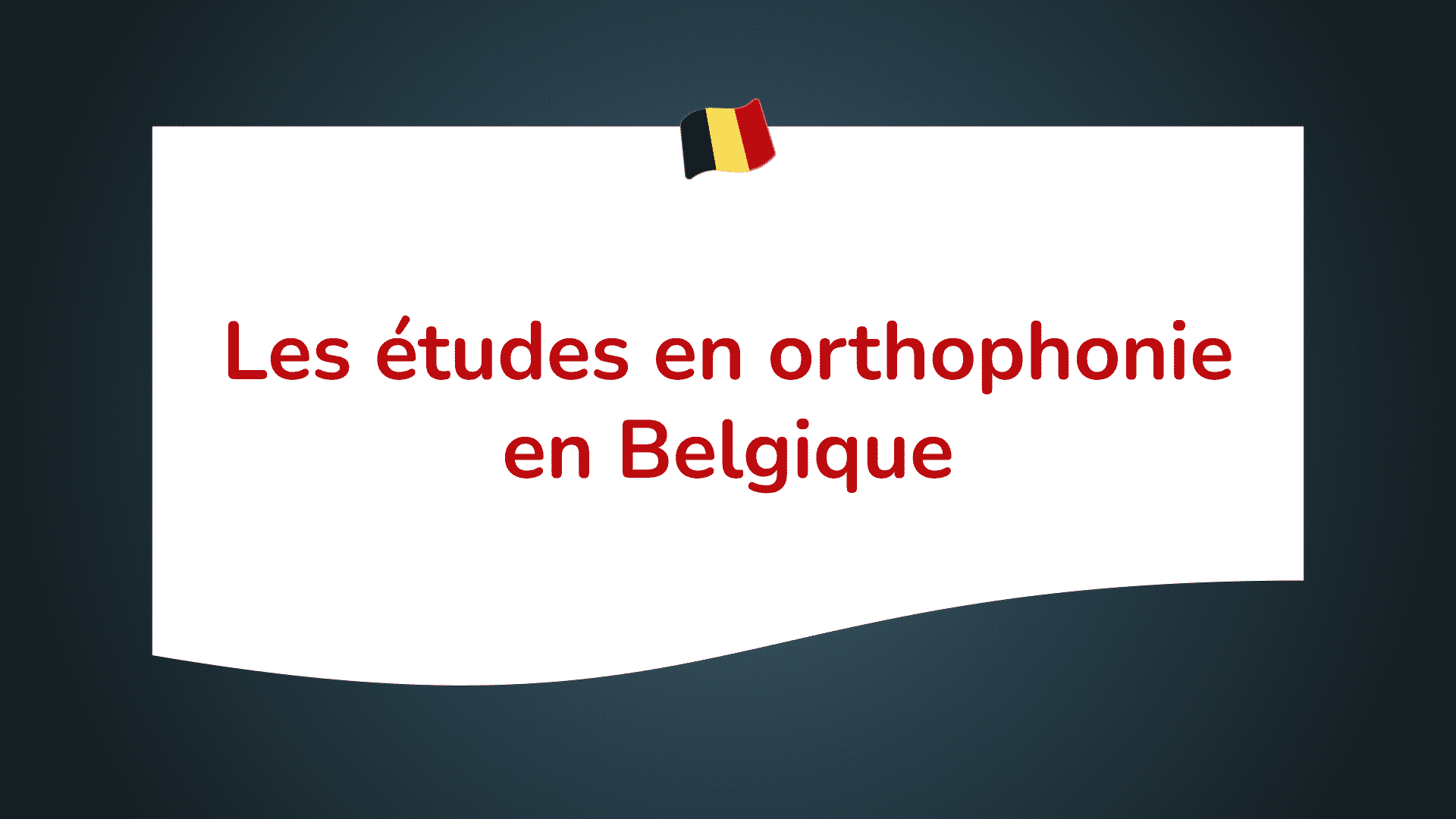 études en orthophonie en Belgique