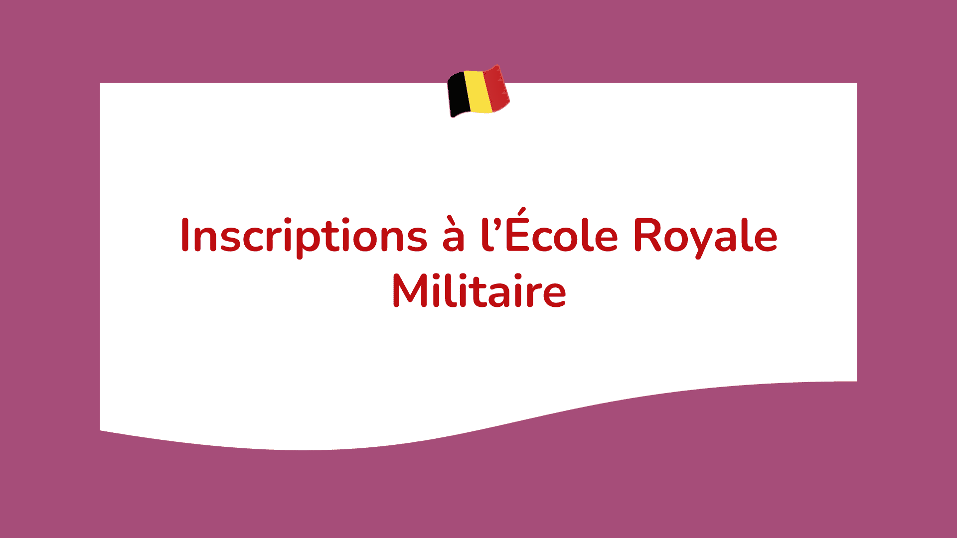 Inscriptions à l’École Royale Militaire