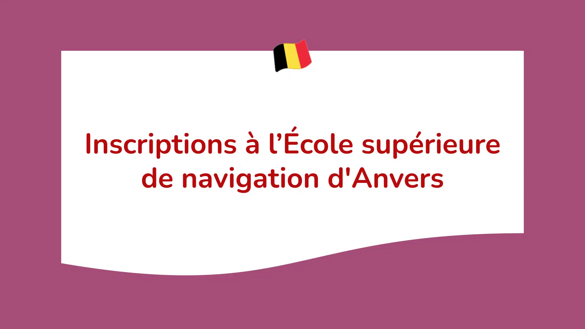 Inscriptions à l’École supérieure de navigation d'Anvers