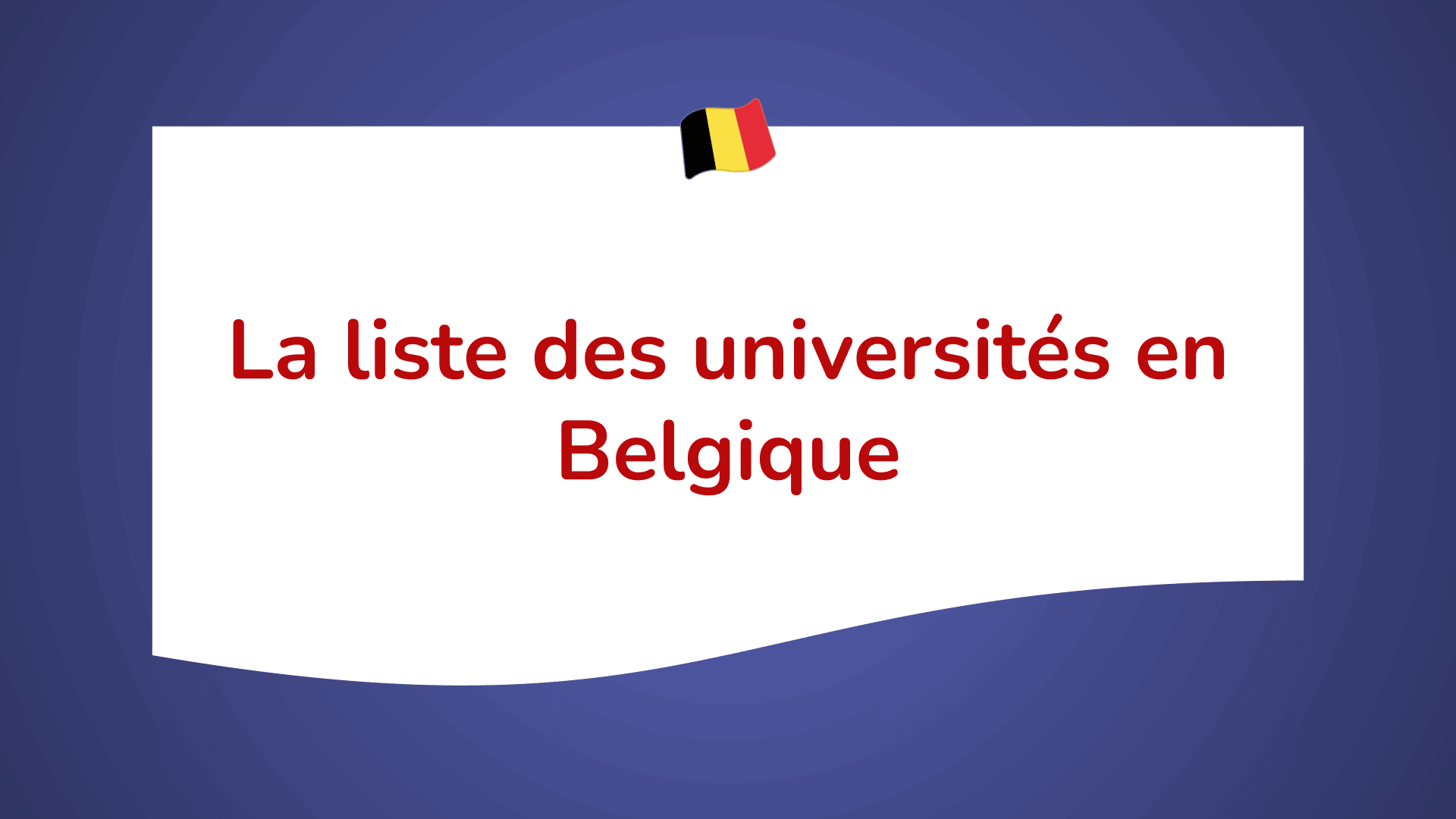 universités en Belgique