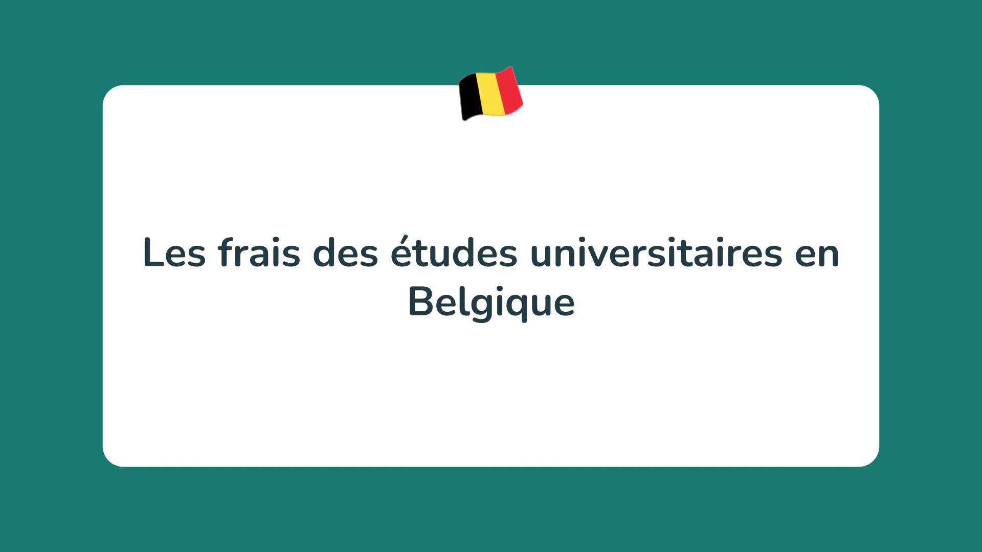 Les frais des études universitaires en Belgique