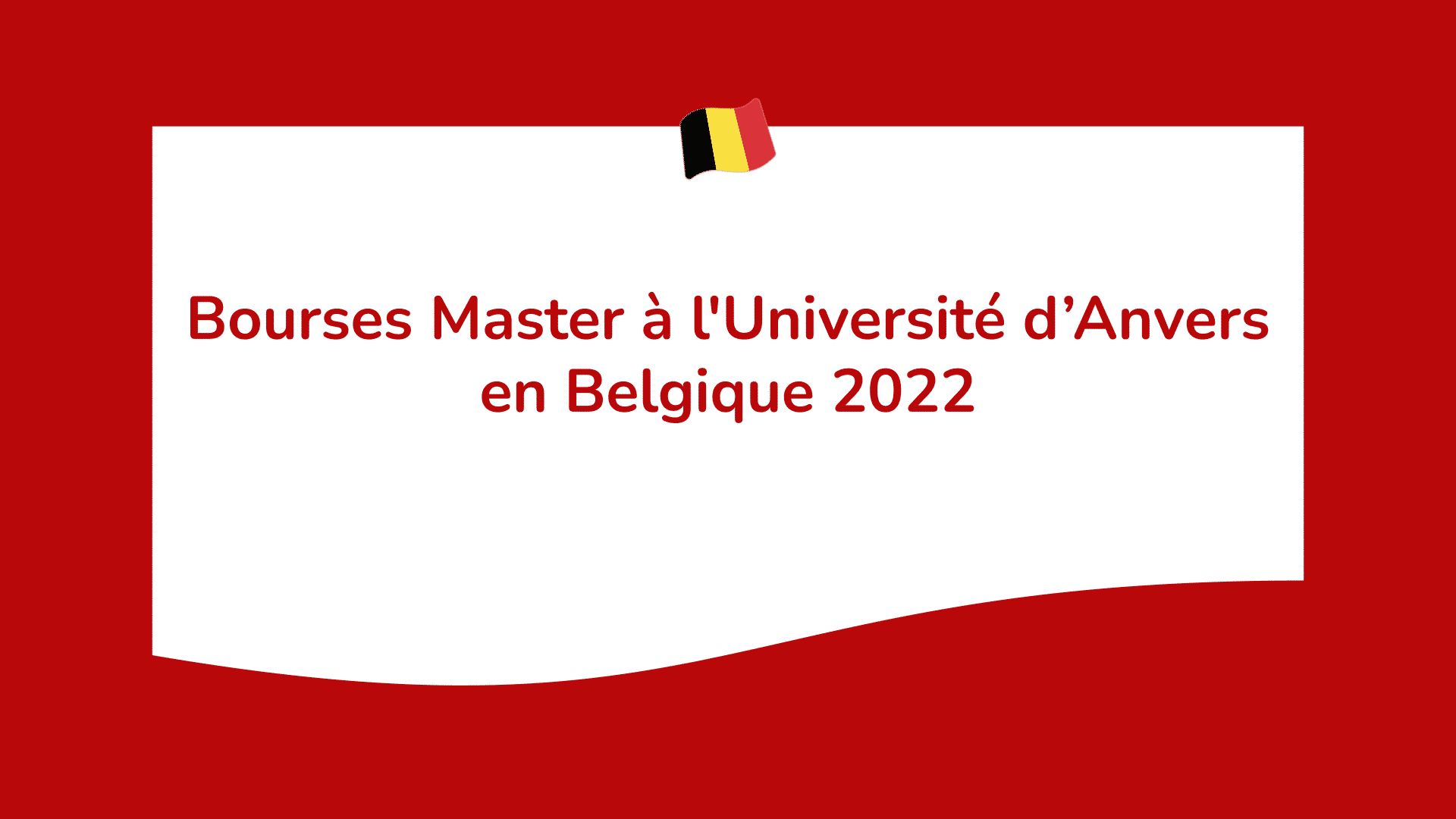Bourses Master à l'Université d’Anvers